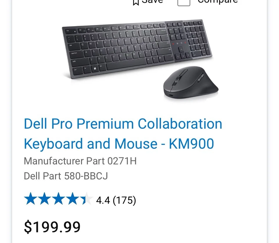 Juego de teclado y mouse Dell KM900 Premier Collaboration Comfort Foto 2 de 2