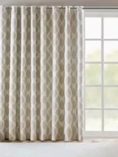 SunSmart Modern Printed Blackout Curtain 100"W x 84"L for Patio Office TAUPE