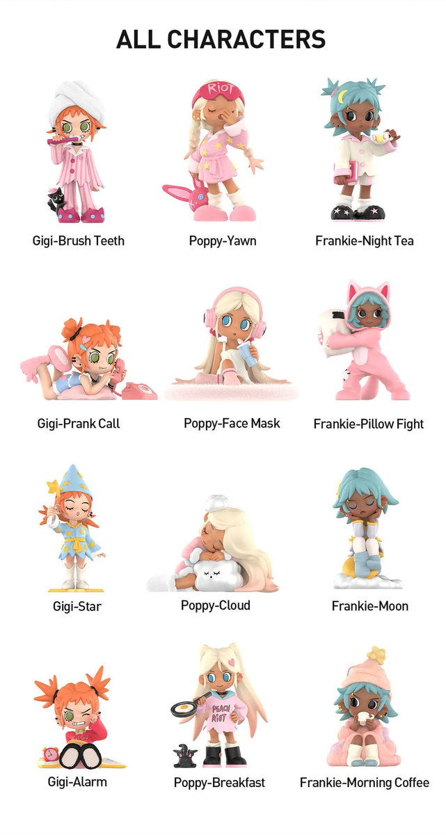 LIL PEACH RIOT SLEEPOVER SERIES FIGURES 1.97-3.54INCHES