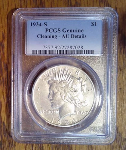 1934-S Peace Silver Dollar PCGS AU Details (028)