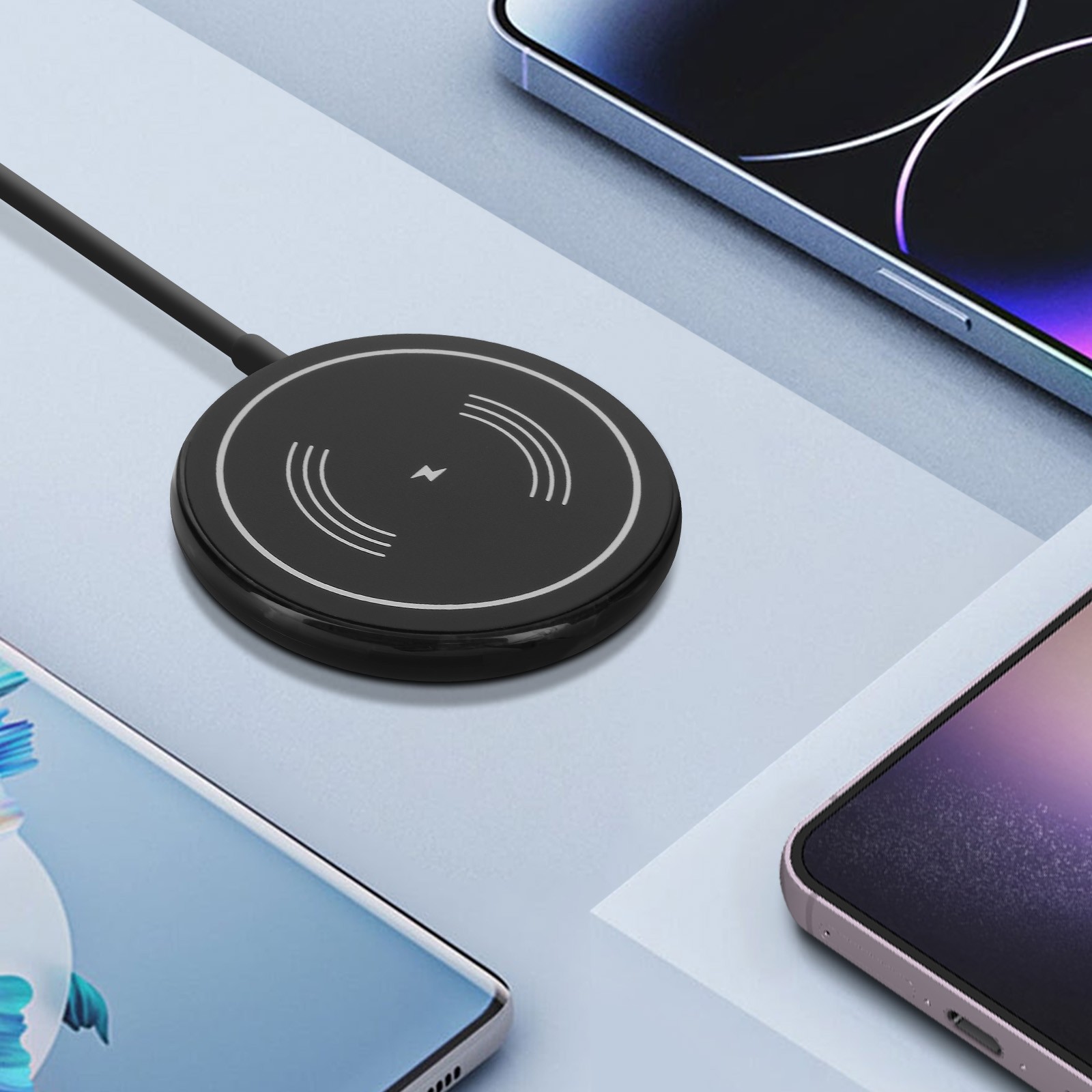 Chargeur iPhone rapide 15W LinQ noir avec indicateurs LED - 4
