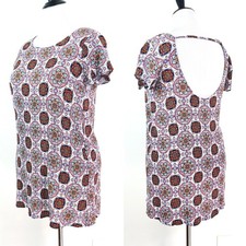 Lulus Size M Perfect Getaway Shift Dress Blue Orange Mandala Print