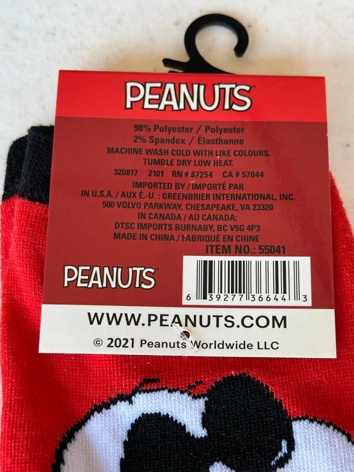 Peanuts Snoopy Joe Cool 红色白色无展示袜女式 9-11 码(全新) — 第 3/4 张图片