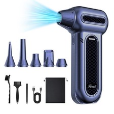 Electric Air Duster - 130,000 RPM Super Power Cordless w/Turbo Mode, 4-Gear A...