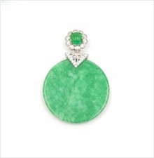 Nature Jade Round Pendant Necklace Gift For Woman Jewelry charm Blessing Lucky A