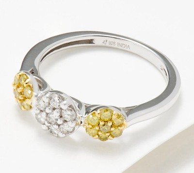 Affinity Diamanten Sterlingsilber 0,50ctw gelber Diamant Ring Größe 8
