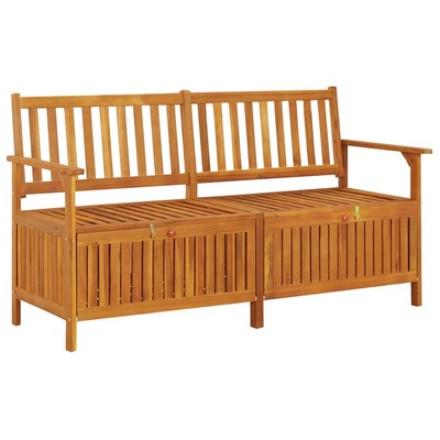 Banc De Jardin En Bois D'Acacia 120cm Avec Coussins Crème - Meuble Terrasse Extérieur Résistant Aux Intempéries
