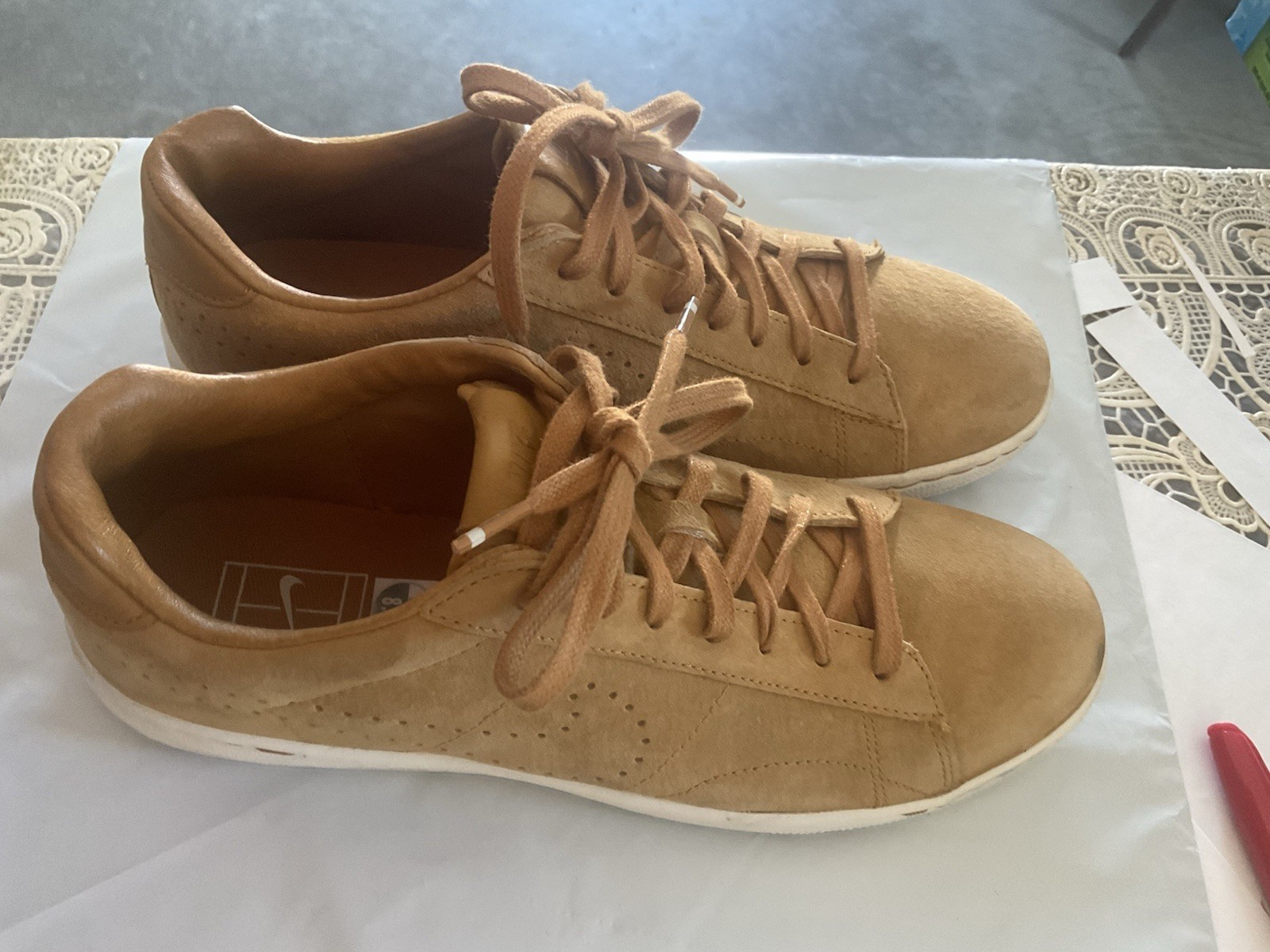 Sneakers basse Nike uomo marrone tinta unita stringate casual sportive foto 3