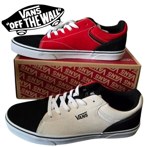 Vans Seldan Rally Scamosciato Uomo 12 Nero Bianco Rosso 022025
