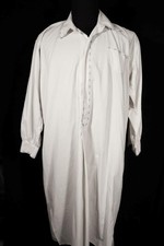 Vintage 1930-1940's French White Cotton Night Shirt Size Large Excellent Cond