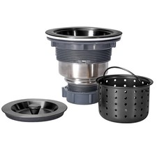 Kitchen Sink Drain 3-1/2 Inch Black Assembly Kit, Removable