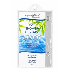 70" x 72" Heavy Duty Waterproof PVC Shower Curtain Liner with 12 Metal Grommets