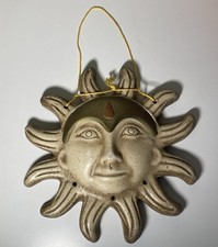 Sun Face Wall Hanging Plaque Rustic Ceramic Southwest Boho Wall Decor