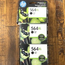 Lot of 3 Genuine HP 564XL Black Ink Cartridges OEM New Sealed 2 Exp 2020, 1 2024
