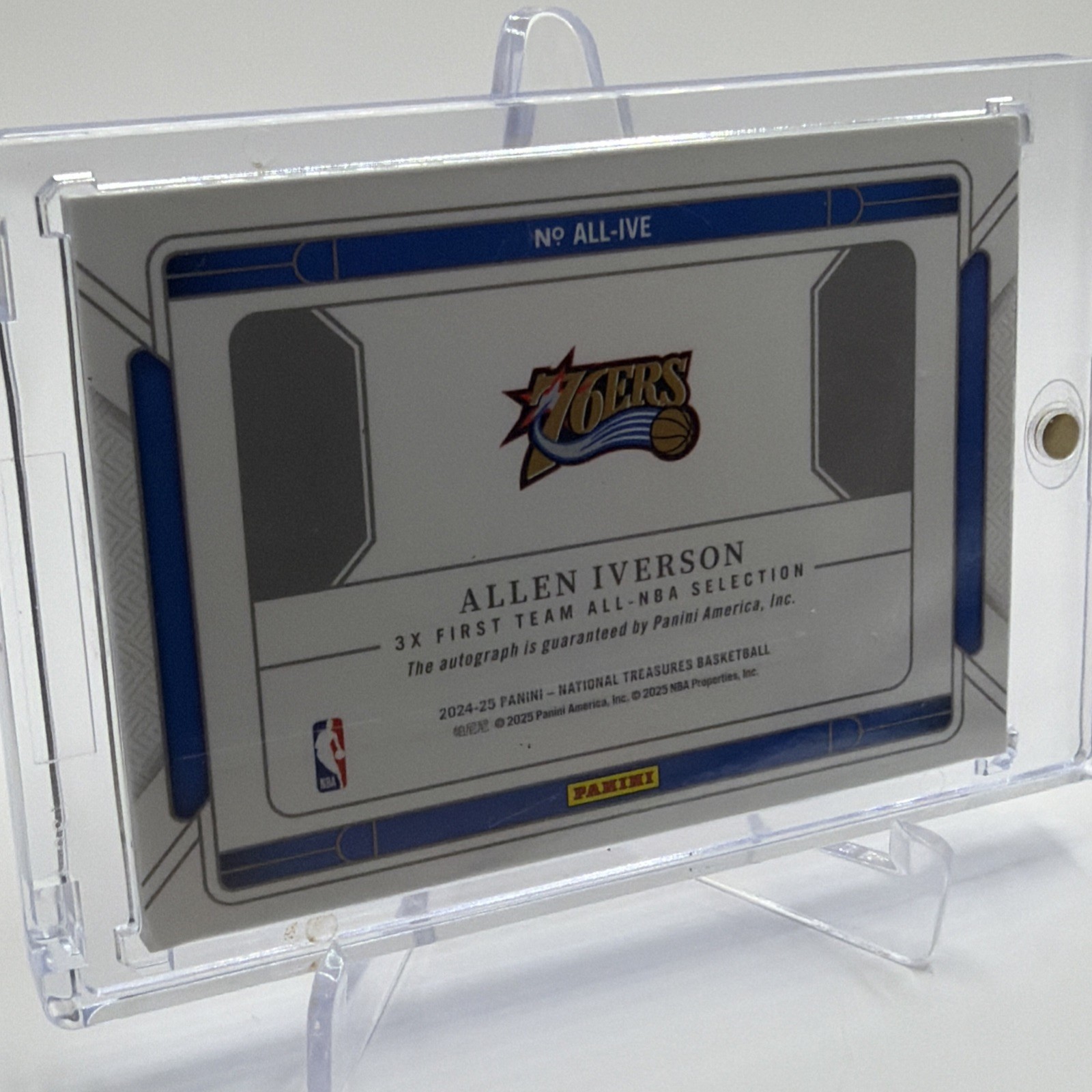 2024-25 Panini National Treasures - Allen Iverson - ALL-NBA - On Card Auto /24 view 6