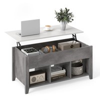 COSTWAY Lift Up Coffee Table Rising Center Table Accent Table w/ Lift Top-Grey