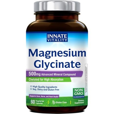 Innate Vitality Magnesium Glycinate 500mg | 70mg 60 Count (Pack of 1)