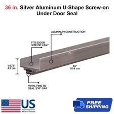 36 in. Silver Aluminum U-Shape Screw-on Under Door Seal