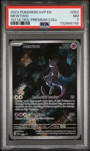 2023 POKEMON SVP EN-SV BLACK STAR PROMO 151 ULTRA-PREM COLL #052 MEWTWO PSA 7