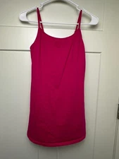 Active Basic Women’s Hot Pink Cami Slip Dress Size M Cotton Spandex Stretch