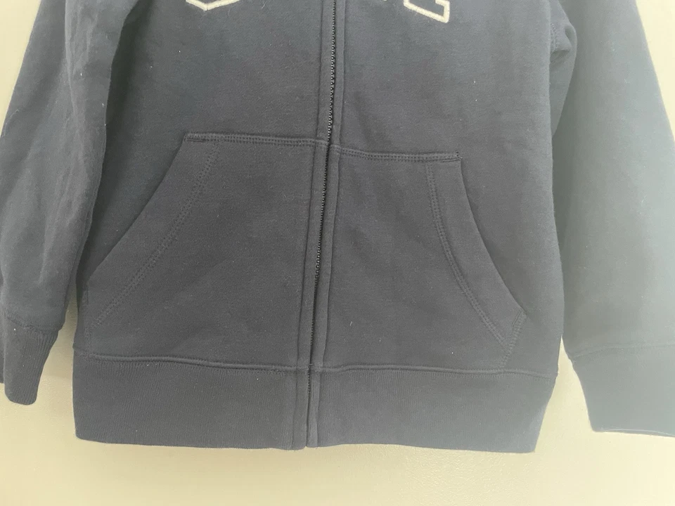 Gap Niño Niño Niña Logo Bordado Azul Sólido Acogedor Polar Cremallera Completa Sudadera con Capucha Azul Marino S Foto 4 de 4