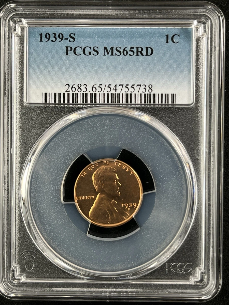 1939 Year Grade MS 65 Lincoln Wheat US Small Cents (1909-1958) for