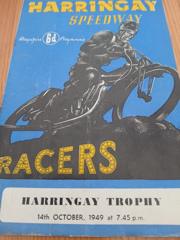 Harringay Trophy Speedway Programme October 14th 1949 - Image 1 of 1