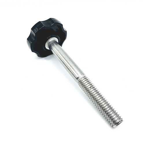 Tornillos de pulgar de 3/8" negros redondos de sujeción perilla de mano cabeza hexagonal de acero inoxidable - Imagen 32 de 33