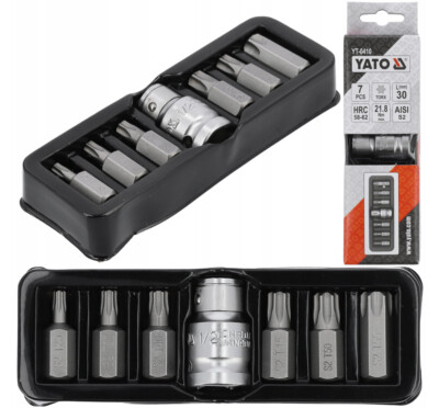 TORX Bitsatz Steckschlüssel Torx Bits Set Stahl S2 T-25- T-75 7-tlg Bitset