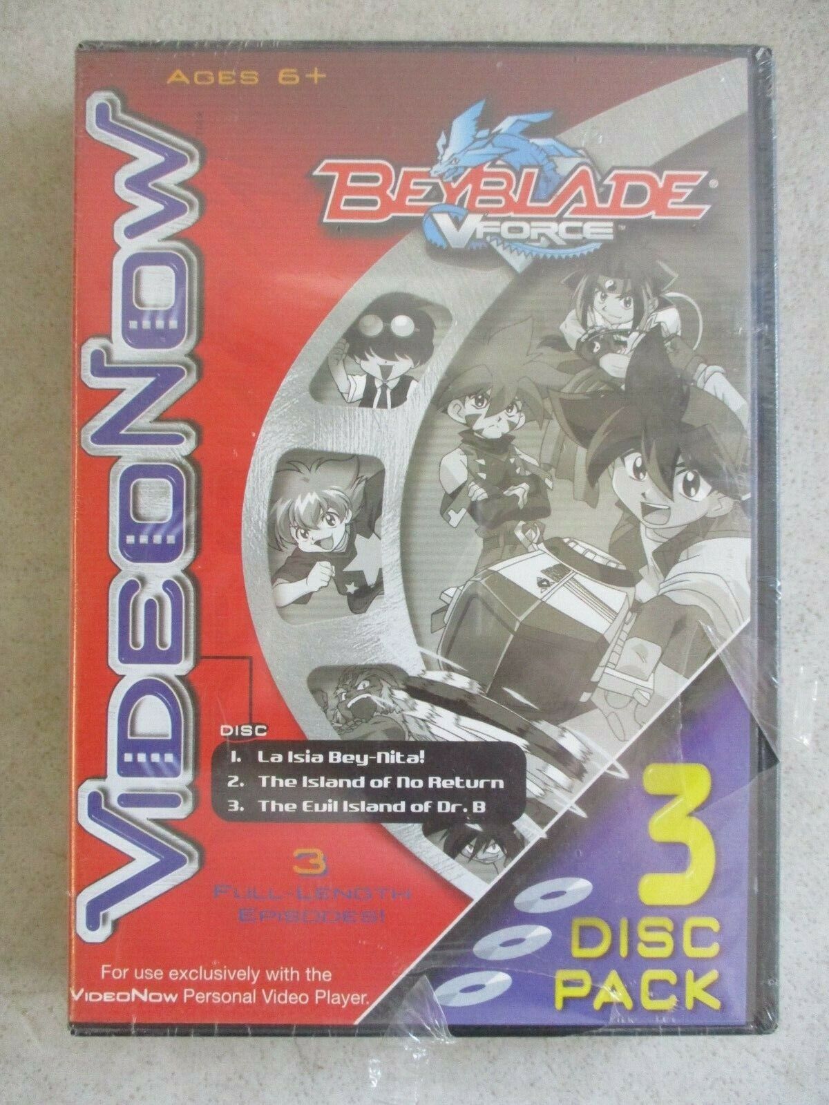 SEALED MIB VIDEO NOW BEYBLADE VFORCE 2003 35% OFF 3 PACK famous RELEASE DISC