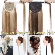 Clip In Wrap Around Claw/Jaw Ponytail 100 Real Remy Human Hair Extensions Piece