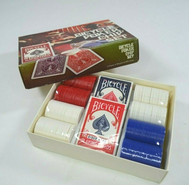 Bicycle Poker Dealer Set With 2 Decks Cards & 200 Interlocking Chips