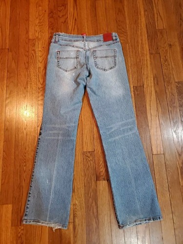 Eckored Straight Leg Jeans Gold Bling Distressed JUNIORS Sz 9 Mid Rise Med Wash - Picture 4 of 8