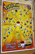 ORIGINAL 1999 BURGER KING POKEMON POSTER - BR...