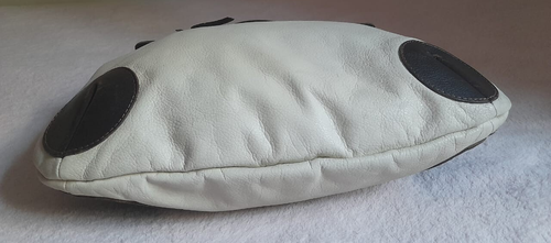 PRADA vintage rare piece, leather shoulder bag Brown White, flapped, authentic - Picture 8 of 24