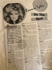 Bonnie Tyler, Full Page Vintage Clipping, a