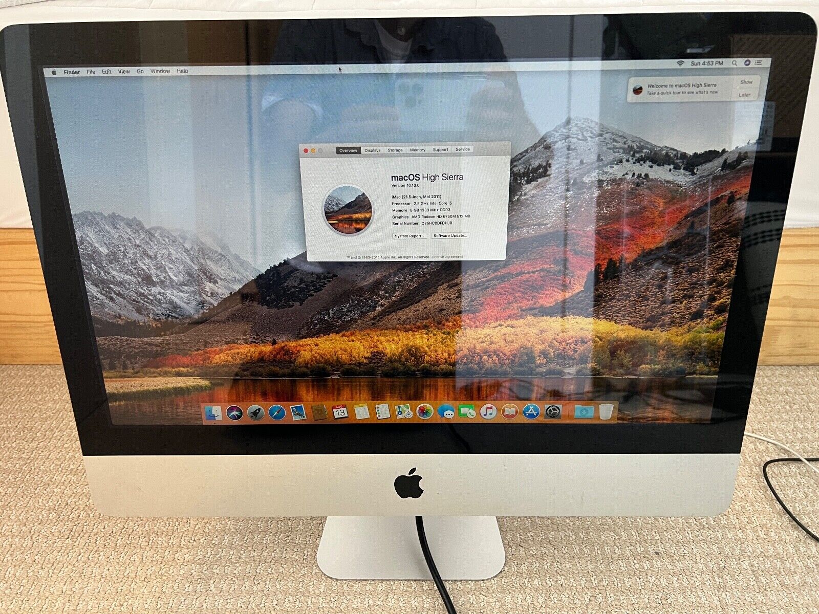 Restored Apple iMac MC309LL/A 21.5 Desktop Computer (Silver) (Refurbished)  