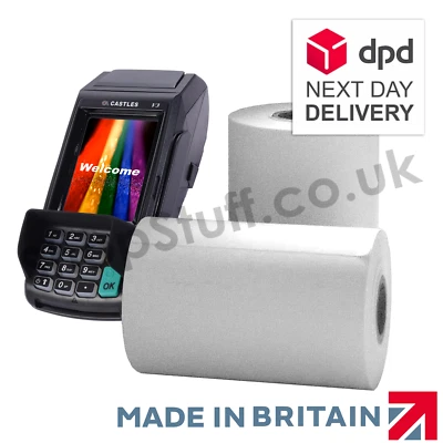 THERMAL TILL ROLLS BOX OF 20 ROLLS - for the Castles V3 VEGA3000 57x40 Thermal Paper Rolls (B4)