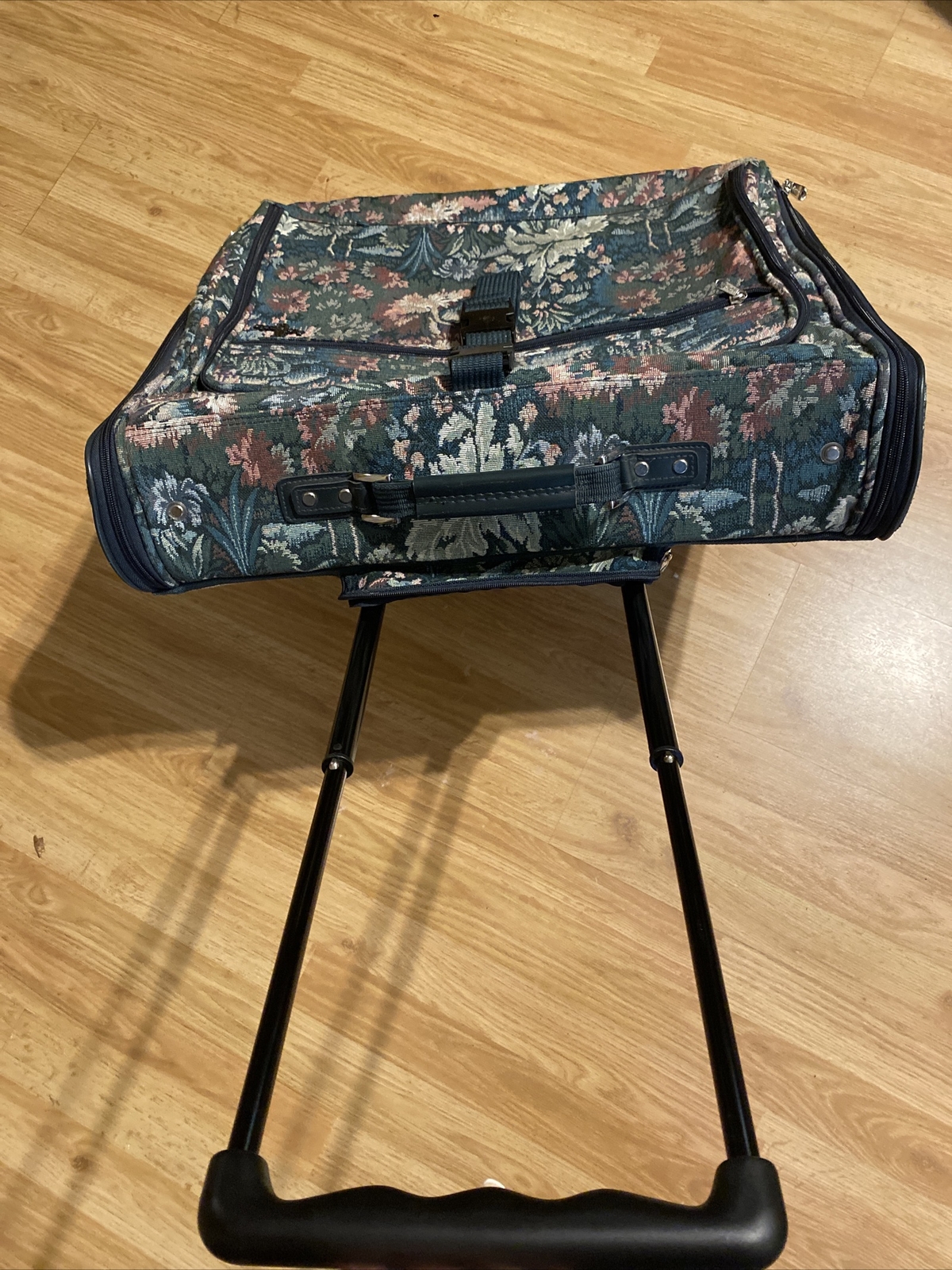 Vtg Atlantic Garment Bag Rolling Luggage Folding Expandable Floral Tapestry eBay