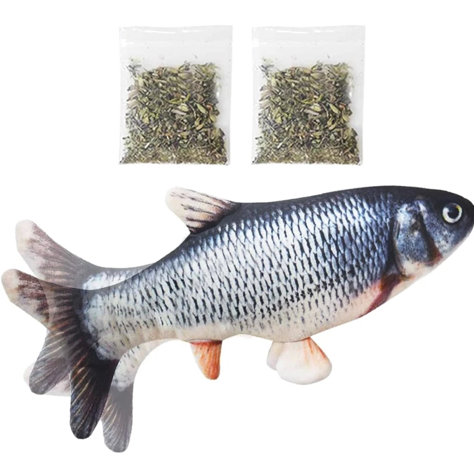 Realistischer Katzenminze Fisch: Aufladbares interaktives Spielzeug für Katzen