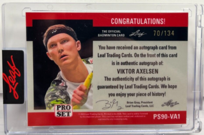 victon サイン Viktor Axelsen 2023 Leaf Pro Set Prospect XRC Autograph Auto #d 70