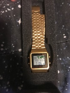 gold plated digital watch