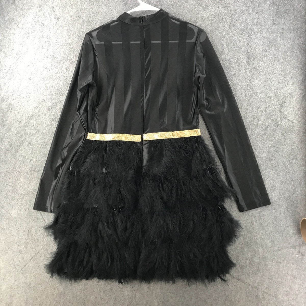 Pretty little Thing Womens Fawn Black Feather Skirt Bodycon Party Dress  Size 8 | eBay