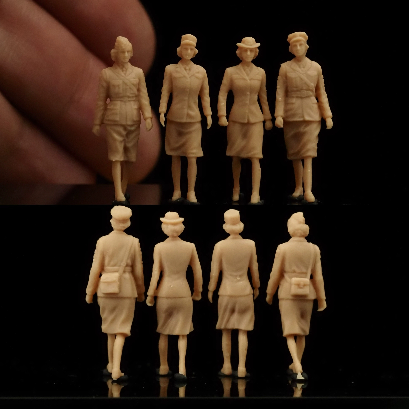 1/72/48 WWII Allied women Soldier  4man 3D Printed