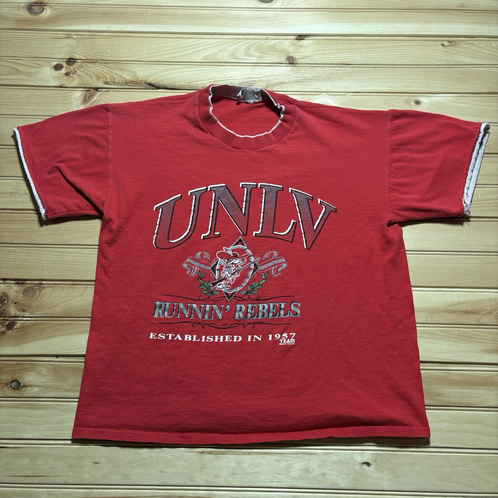 Vintage 90s UNLV University of North Las Vegas Runnin Rebels Shirt Size Large