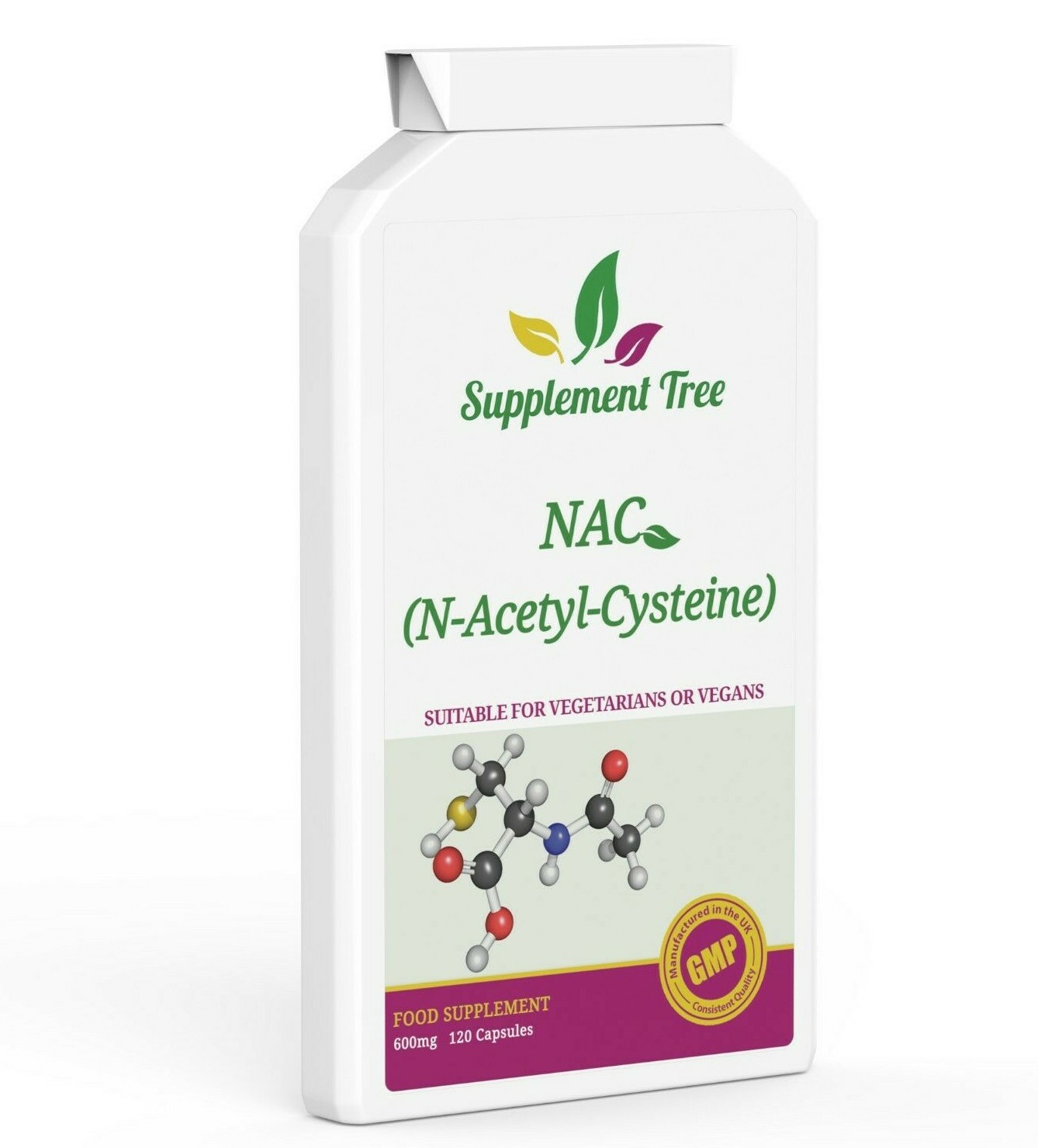 NAC N Acetyl L Cysteine 600mg 120 Capsules Liver & Lung Function Support UK Made