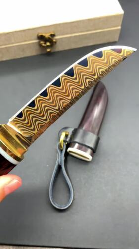 Handgefertigtes Katana-Messer im japanischen Stil Kupfer Damaskus Bushido - Video 1 von 1