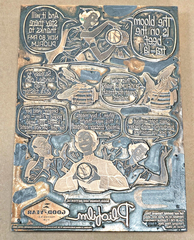 Antique Good Year  Packaging Film Copper Printing Block Advertisement
