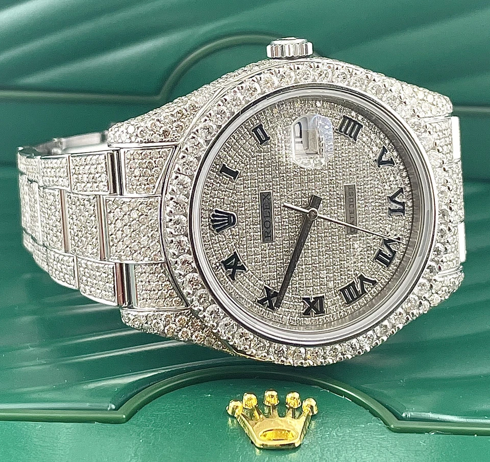 Rolex Men's Datejust II Oyster 41mm Iced Out 20ct Genuine Diamonds Ref:116300 - Image 2 of 4
