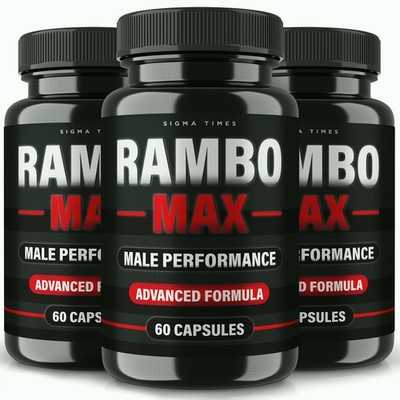 Rambo Max Pills, Male Vitality & Performance Support Supplement - 3 Pack